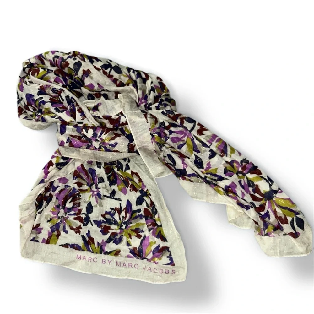 MARC by MARC JACOBS Metallic Colorful Flower Scarf